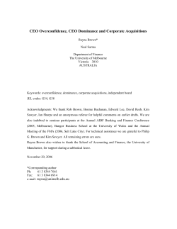 CEO Overconfidence, CEO Dominance and Corporate Acquisitions