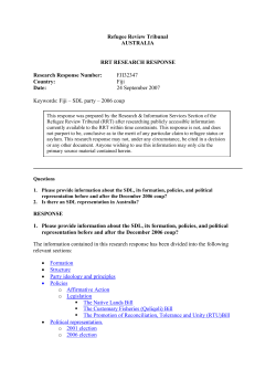 Fiji &ndash; SDL party &ndash; 2006 coup