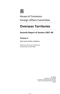 Overseas Territories - Publications.parliament.uk