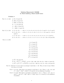 Solution Homework 6 M328K