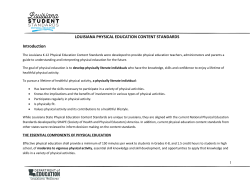 Draft LA Physical Education Standards