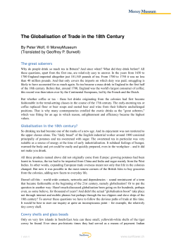 The Globalisation of Trade in the 18th Century