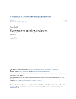 Sleep patterns in collegiate dancers