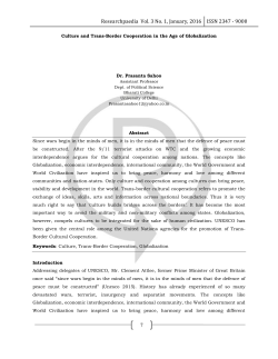 - Preparatory Action Culture in EU External Relations