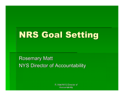 NRS Goal Setting - Central/Southern Tier RAEN