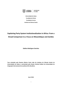 Explaining Party System Institutionalization in Africa