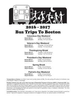 2016 - 2017 Bus Trips To Boston