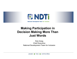 Participation in Decision Making Process