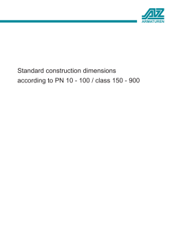 Standard construction dimensions according to PN 10