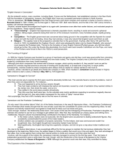 Europeans Colonize North America