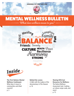 AFN Mental Health Bulletin Fall 2015
