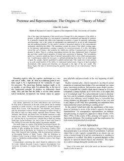 Pretense and Representation: The Origins of &ldquo;Theory of