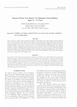 Physical Fitness Test Battery for Malaysian Schoolchildren Aged 13