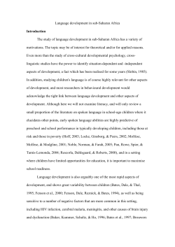 Language development in SSA chapter