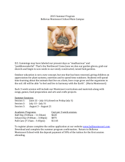 2015 Summer Program Bellevue Montessori School Main Campus