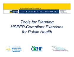 Tools for Planning HSEEP-Compliant Exercises for Public Health