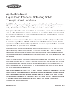 Application Notes Liquid/Solid Interface: Detecting