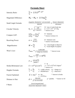 Formula Sheet