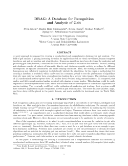 DRAG: A Database for Recognition and Analysis of Gait