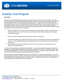 Aviation Tool Program - Iowa Western Community College