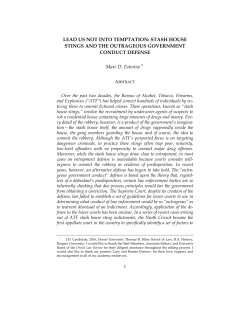 LEAD US NOT INTO TEMPTATION: STASH