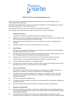 Privacy policy - Theatre in the Quarter