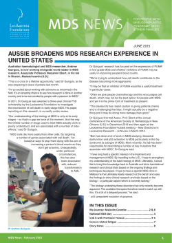 MDS NEWS - Leukaemia Foundation