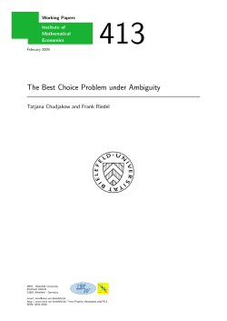 The Best Choice Problem under Ambiguity