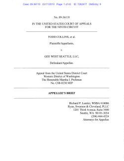 Collins v. Gee West F`ZEE APPLT BRIEF