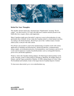 groundWORK 2007/2008 &ndash; Issue 10 Nickel for Your Thoughts The