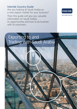 Exporting to and Trading with Saudi Arabia