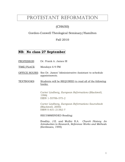 protestant reformation - Gordon