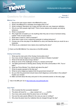Questions for discussion