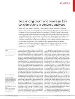 Sequencing depth and coverage - Research Technology Support