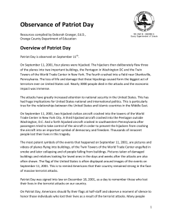 Observance of Patriot Day - Orange County Department of Education