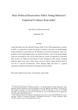 Does Political Reservation Affect Voting Behavior