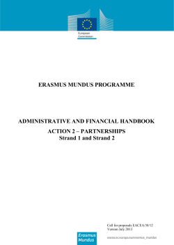 Administrative and Financial Handbook of the Erasmus