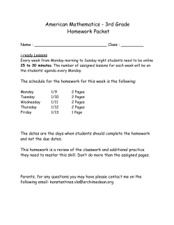American Mathematics - 3rd Grade Homework Packet