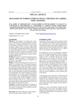 Diagnosis of Tuberculosis in Ghana