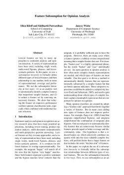 Feature Subsumption for Opinion Analysis