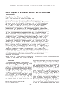 Optical properties of mineral dust outbreaks over the