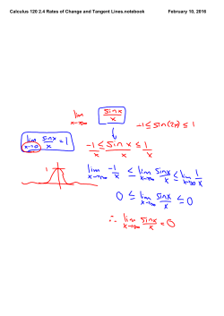 Calculus 120 2.4 Rates of Change and Tangent Lines.notebook