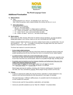 Additional Punctuation