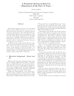 A Persistent System in Real Use | Experiences of the First
