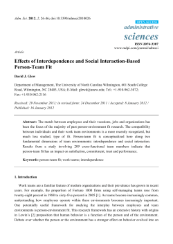 Effects of Interdependence and Social Interaction-Based