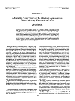 A Signal-to-Noise Theory of the Effects of Luminance on Picture