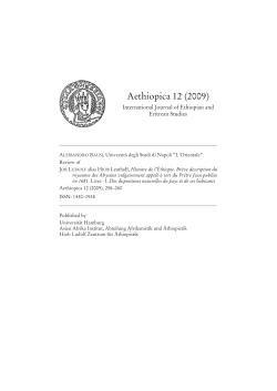 Aethiopica 12 (2009) - Zeitschriftenserver von Hamburg University
