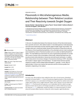 Flavonoids in Microheterogeneous Media, Relationship