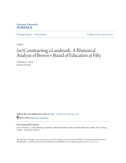 A Rhetorical Analysis of Brown v Board of Education at Fifty