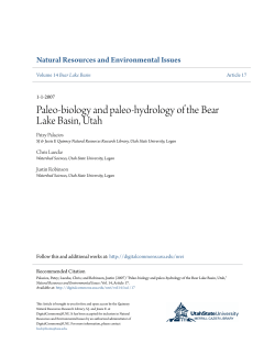 Paleo-biology and paleo-hydrology of the Bear Lake Basin, Utah